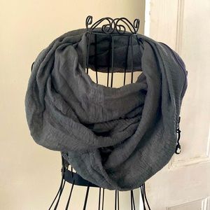 Gray travel infinity scarf with large pocket